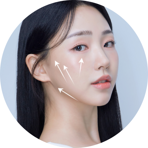 4X미니리프팅 수직을 더하다! 기존의 옆방향 리프팅은 광대가 부각되고 면적이 더 넓어보이는 등의 단점이 있었다면 세이예스 4X미니리프팅은 수직/사선으로 고정되어 더 갸름하고 v라인을 극대화 시켜줍니다.