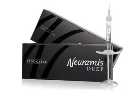 Neuramis Lidocaine ฟิลเลอร์จากในประเทศที่มีผลลัพธ์คงอยู่ยาวนาน ที่มี lidocaine ส่วนผสมของยาชาแบบเฉพาะที่ที่ได้รับการอนุมัติ จากองค์การอาหารและยาสหรัฐ และองค์การอาหารและยาเกาหลี เพื่อช่วยลดความเจ็บปวด