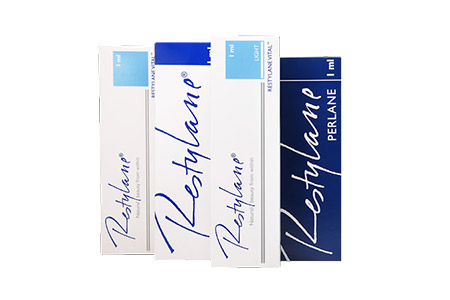 Restylane ผลิตภัณฑ์ฟิลเลอร์นำเข้าใช้ส่วนผสมกรดไฮยาลูโรนิกแบบคงตัวที่ไม่ได้จากสัตว์ ได้รับการอนุมัติจาก US FDA และ CE ในยุโรป และมีผลลัพธ์ที่ยาวนานกว่า 1 ปี