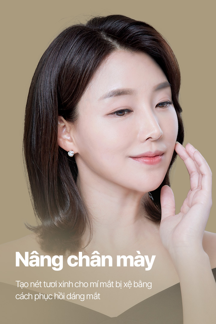 Nâng chân mày Tạo nét tươi xinh cho mí mắt bị xệ bằng cách phục hồi dáng mắt